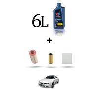 HOFFCAR Kit tagliando 3 FILTRI e 6L OLIO per Alfa Romeo Spider (939) 3.2 JTS 24v