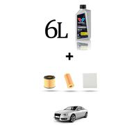HOFFCAR Kit tagliando 3 FILTRI e 6L OLIO per Audi A5 (F53,F5P,F5A,F5F) 35 TFSI F