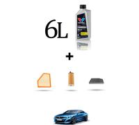 HOFFCAR Kit tagliando 3 FILTRI e 6L OLIO per Bmw serie 3 (G20, G21,G80) 330i 190