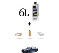 HOFFCAR Kit tagliando 3 FILTRI e 6L OLIO per Bmw serie 5 (G30,G31,F90) 530i hybr