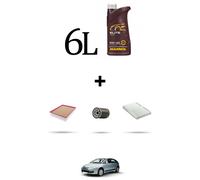 HOFFCAR Kit tagliando 3 FILTRI e 6L OLIO per Citroen C4 2.0 16v WT 130kw dal 200