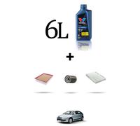 HOFFCAR Kit tagliando 3 FILTRI e 6L OLIO per Citroen C4 2.0 16v WT 130kw dal 200