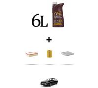 HOFFCAR Kit tagliando 3 FILTRI e 6L OLIO per Citroen C6 3.0 v6 hdi 177kw dal 200