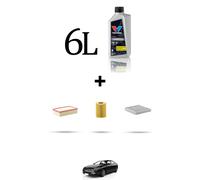 HOFFCAR Kit tagliando 3 FILTRI e 6L OLIO per Citroen C6 3.0 v6 hdi 177kw dal 200