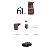 HOFFCAR Kit tagliando 3 FILTRI e 6L OLIO per Ford Mustang 2.3 ecoboost 231kw dal