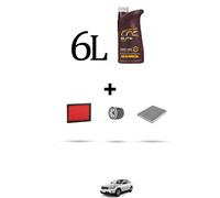 HOFFCAR Kit tagliando 3 FILTRI e 6L OLIO per Infiniti FX 50 287kw dal 2009