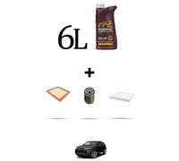 HOFFCAR Kit tagliando 3 FILTRI e 6L OLIO per Land Rover Evoque (L538) 2.2 110kw