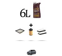 HOFFCAR Kit tagliando 3 FILTRI e 6L OLIO per Ssangyong Actyon 2.0 Xdi 110kw dal