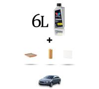 HOFFCAR Kit tagliando 3 FILTRI e 6L OLIO per Volvo S40 II 2.4 103Kw dal 2004 al