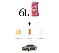 HOFFCAR Kit tagliando 3 FILTRI e 6L OLIO per Volvo S80 II 2.4 D 120kw dal 2006