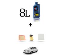 HOFFCAR Kit tagliando 3 FILTRI e 8L OLIO per Audi A4 (B6,B7) 3.2 FSI 188kw dal 2
