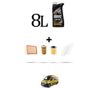 HOFFCAR Kit tagliando 3 FILTRI e 8L OLIO per Renault Master IV 2.3 dCI 92kw 2010