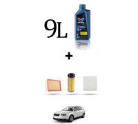 HOFFCAR Kit tagliando 3 FILTRI e 9L OLIO per Audi A4 (B6,B7) 2.7 tdi V6 120kw da