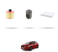 HOFFCAR Kit tagliando - 3 filtri per Opel Astra K 1.4 Turbo 92kw Dal 2015