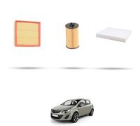 HOFFCAR Kit tagliando - 3 filtri per Opel Corsa D 1.0 12V 44kw Dal 2006 al 2009