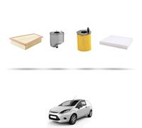 HOFFCAR Kit tagliando 4 filtri compatibile con Ford Fiesta VI 1.6 tdci 70kw 2010