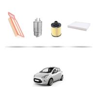 HOFFCAR Kit tagliando 4 filtri compatibile con Ford KA II 1.3 Cdti 55kw 2008