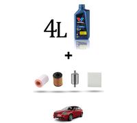 HOFFCAR Kit tagliando 4 FILTRI e 4L OLIO per Alfa Romeo Giulietta (940) 1.4 Bifu