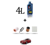HOFFCAR Kit tagliando 4 FILTRI e 4L OLIO per Alfa Romeo Giulietta (940) 1.4 Tb 1