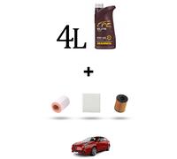 HOFFCAR Kit tagliando 4 FILTRI e 4L OLIO per Alfa Romeo Giulietta (940) 1.4 Tb 1
