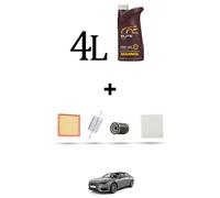 HOFFCAR Kit tagliando 4 FILTRI e 4L OLIO per Audi A6 (C5) 1.8 92kw dal 1997