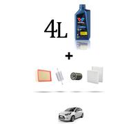 HOFFCAR Kit tagliando 4 FILTRI e 4L OLIO per Citroen C3 II 1.2 vti 60kw dal 2012