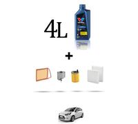 HOFFCAR Kit tagliando 4 FILTRI e 4L OLIO per Citroen C3 II 1.6 hdi 68kw dal 2010