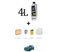 HOFFCAR Kit tagliando 4 FILTRI e 4L OLIO per Citroen Ds3 1.6 Hdi Fap 68kw dal 20