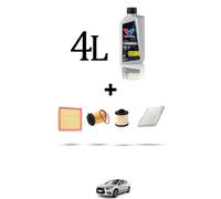 HOFFCAR Kit tagliando 4 FILTRI e 4L OLIO per Citroen Ds4 1.6 BlueHDi 88kw dal 20