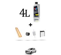 HOFFCAR Kit tagliando 4 FILTRI e 4L OLIO per Dacia Logan 1.2 16v 55kw dal 2009