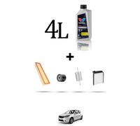 HOFFCAR Kit tagliando 4 FILTRI e 4L OLIO per Dacia Sandero 1.6 MPI 62kw dal 2008
