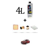 HOFFCAR Kit tagliando 4 FILTRI e 4L OLIO per Ds4 1.6 BlueHdi 88kw dal 2014