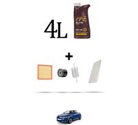 HOFFCAR Kit tagliando 4 FILTRI e 4L OLIO per Opel Tigra TwinTop 1.8 16v 92kw Dal