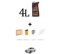 HOFFCAR Kit tagliando 4 FILTRI e 4L OLIO per Peugeot 301 1.6 BlueHDI 68kw dal 20