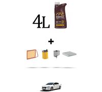 HOFFCAR Kit tagliando 4 FILTRI e 4L OLIO per Peugeot 508 1.6 BlueHDI 84kw Dal 20