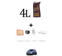 HOFFCAR Kit tagliando 4 FILTRI e 4L OLIO per Renault Clio II 1.6 66kw Dal 1998