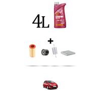 HOFFCAR Kit tagliando 4 FILTRI e 4L OLIO per Renault Twingo II 1.2 43kw Dal 2007