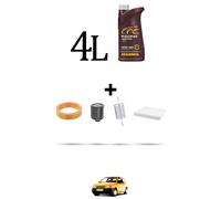 HOFFCAR Kit tagliando 4 FILTRI e 4L OLIO per Seat Arosa 1.0 37kw Dal 1997