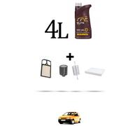 HOFFCAR Kit tagliando 4 FILTRI e 4L OLIO per Seat Arosa 1.4 16V 74kw Dal 1999