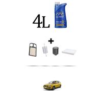 HOFFCAR Kit tagliando 4 FILTRI e 4L OLIO per Seat Ibiza III 1.4 16v 55kw Dal 199