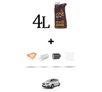 HOFFCAR Kit tagliando 4 FILTRI e 4L OLIO per Seat Ibiza III 2.0 85Kw dal 2002 al