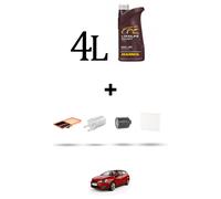 HOFFCAR Kit tagliando 4 FILTRI e 4L OLIO per Seat Ibiza IV 1.4 16v 63kw dal 2008