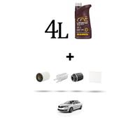 HOFFCAR Kit tagliando 4 FILTRI e 4L OLIO per Skdoa Rapid (NH3,NH1) 1.2 TSI 63kw