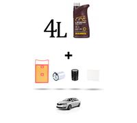 HOFFCAR Kit tagliando 4 FILTRI e 4L OLIO per Skdoa Rapid (NH3,NH1) 1.4 TDI 66kw