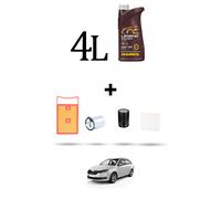 HOFFCAR Kit tagliando 4 FILTRI e 4L OLIO per Skoda Fabia III (NJ3,NJ5) 1.4 Tdi 6