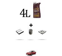 HOFFCAR Kit tagliando 4 FILTRI e 4L OLIO per Toyota Corolla VIII 1.6 79kw Dal 19