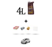 HOFFCAR Kit tagliando 4 FILTRI e 4L OLIO per Toyota Verso S 1.4 D-4D 66kw Dal 20