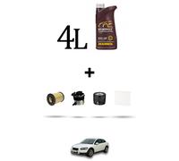 HOFFCAR Kit tagliando 4 FILTRI e 4L OLIO per Volvo C30 1.6 Diesel 80KW dal 2006