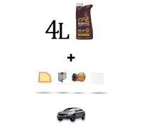 HOFFCAR Kit tagliando 4 FILTRI e 4L OLIO per Volvo S60 II V60 Cross Country 1.6