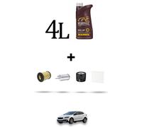 HOFFCAR Kit tagliando 4 FILTRI e 4L OLIO per Volvo V40 II V40 Cross Country Dal